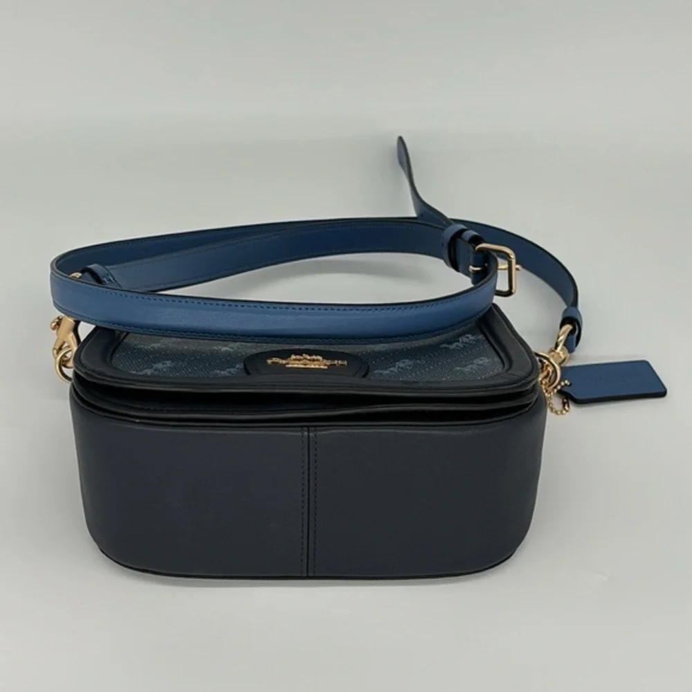 Coach Saddle Bag With Horse And Carriage Dot Print